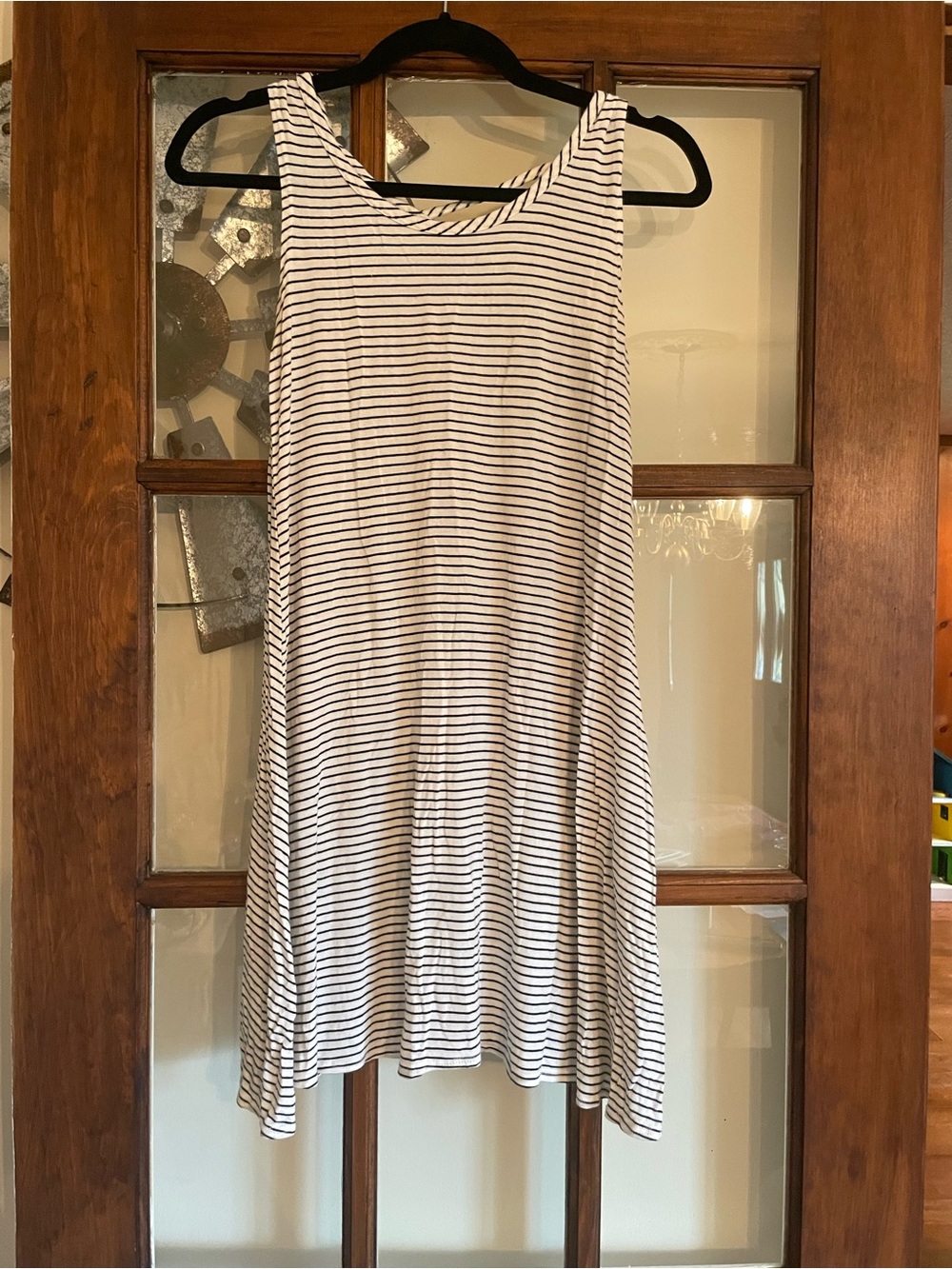 Black & White Striped Sleeveless Tank Dress